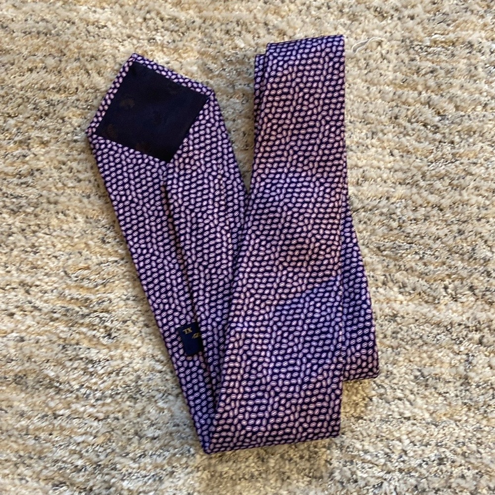 Brooks Brothers Navy, Purple and‎ White Stain Resistant Tie- XL